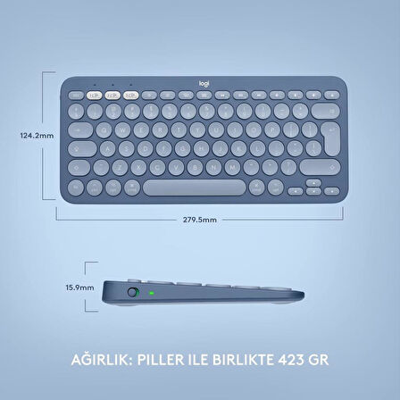 Logitech K380 Mavi Kablosuz Klavye Outlet