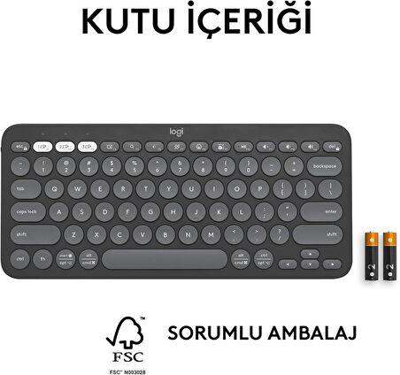 Logitech Pebble Keys 2 K380S 920-011859 Siyah Kablosuz Klavye Outlet