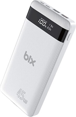 Bix PB202 Beyaz 20000 mAh Hızlı Şarj Powerbank - Teşhir