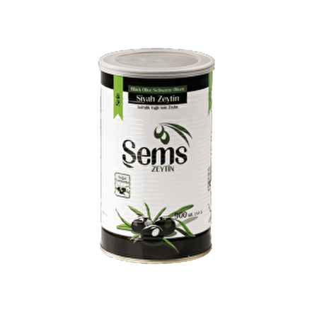 Şems Siyah Lüks Özel Sele Zeytin 900 Gr 231-260 Kalibre  