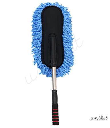 Mikrofiber Örgü Başlıklı Araç Yıkama ve Toz Alma Mopu – Mavi Renk