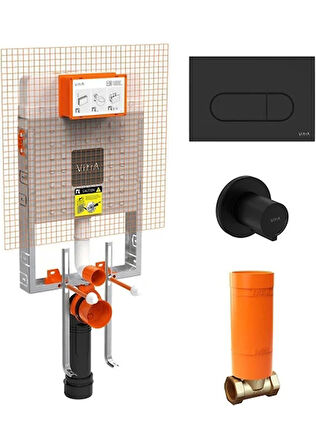 VitrA 8cm Asma, İnce Metal Ayaklı Set (M.Syh Panel ve M.Syh Stop Valf)