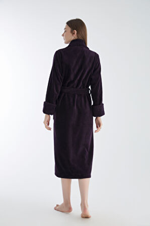 Yaka Fitilli Triga Bambu Cotton Kadın Bornozu 