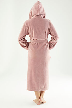 Uzun Kapüşonlu Triga Bambu Cotton Kadın Bornoz