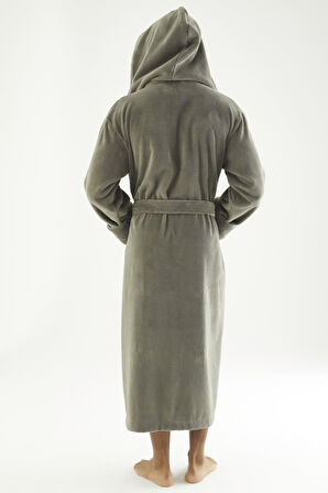 Uzun Kapüşonlu Triga Bambu Cotton Kadın Bornoz