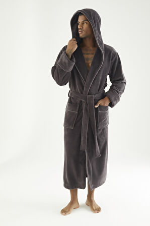Uzun Kapüşonlu Triga Bambu Cotton Kadın Bornoz