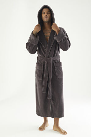 Uzun Kapüşonlu Triga Bambu Cotton Kadın Bornoz