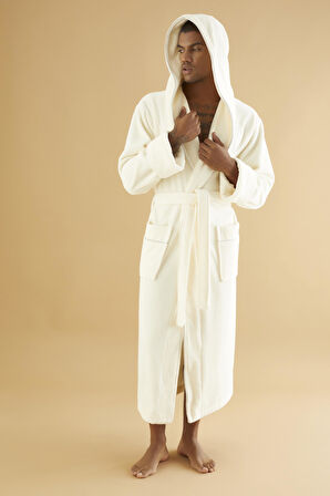 Uzun Kapüşonlu Triga Bambu Cotton Kadın Bornoz