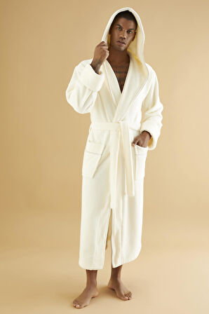 Uzun Kapüşonlu Triga Bambu Cotton Kadın Bornoz