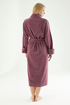 Uzun Şalyaka Triga Bambu Cotton Kadın Bornoz