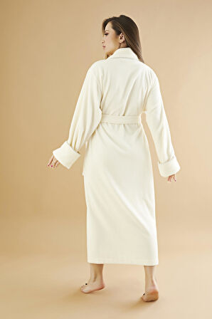 Uzun Şalyaka Triga Bambu Cotton Kadın Bornoz