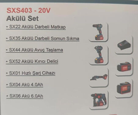 STECHEND SXS 403-20 V AKÜLÜ SET 7 PARÇA