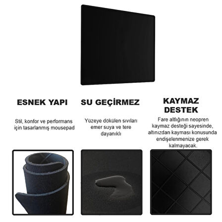 Masaüstü, Dizüstü, Oyun ve Ofis Için, Kaymaz, Nokta Doğruluğu Sağlayan Gaming, Mouse Pad