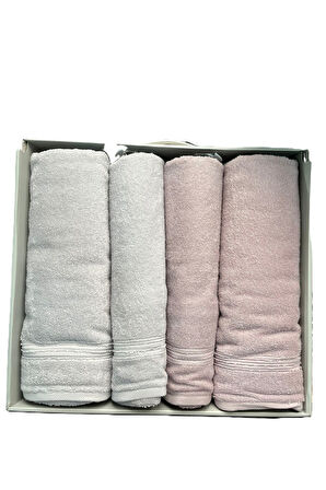 Özdilek Alleur Havlu Seti Best Set Hamam Takımı Gri-Pembe
