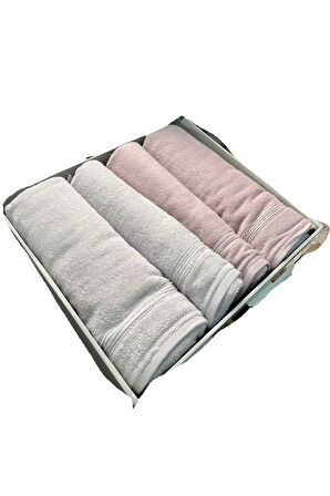 Özdilek Alleur Havlu Seti Best Set Hamam Takımı Gri-Pembe