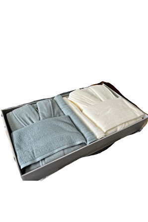 Özdilek Alleur Aile Bornoz Seti K. Mint - Krem