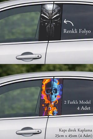 Premium Karbon Kapı Folyo Baskılı Sticker