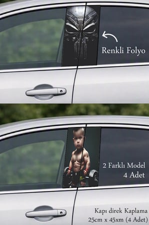Şık Tasarım Kapı Folyo Baskılı Sticker