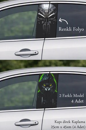 Aracınızın Kapı Direkleri İçin Folyo Baskılı Sticker