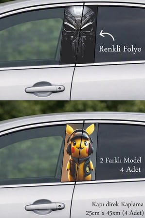 Sportif ve Agresif Görünüm İçin Kapı Folyo Baskılı Sticker