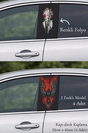 Otomobilinize Farklılık Katacak Kapı Folyo Baskılı Sticker