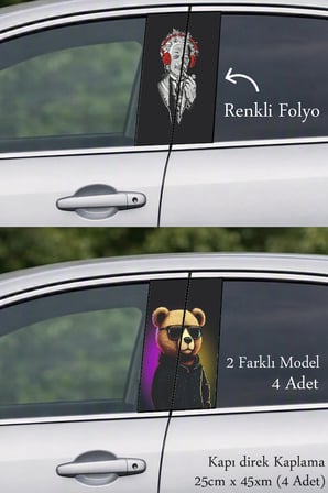 Sportif ve Agresif Araç Tasarımı İçin Kapı Folyo Baskılı Sticker