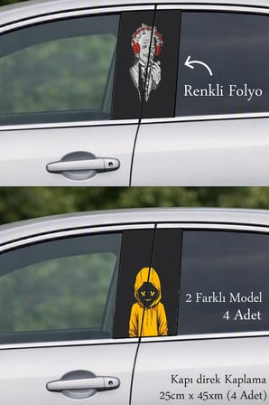 Kapı Direklerinde Farklılık Arayanlara Kapı Folyo Baskılı Sticker