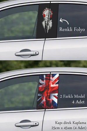 Kapı Direklerine Özel Şık Tasarım Kapı Folyo Baskılı Sticker