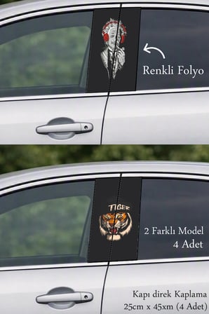 Kapı Direklerinde Modern ve Sportif Detay Kapı Folyo Baskılı Sticker