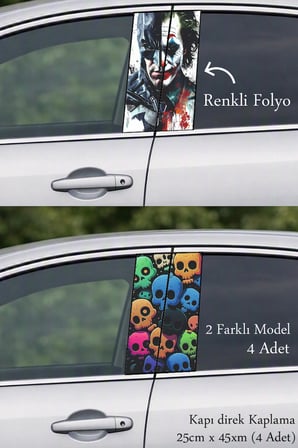 Otomobilinize Sportif Karakter Kazandıran Kapı Folyo Baskılı Sticker