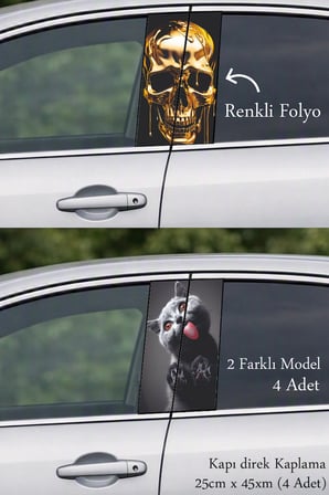 Modern Araç Tasarımı Kapı Direk Folyo Sticker Etiket