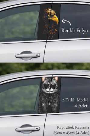 Klasik Karbon Kapı Direk Folyo Sticker Etiket