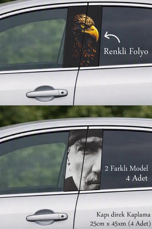 Parlak Karbon Kapı Direk Folyo Sticker Etiket