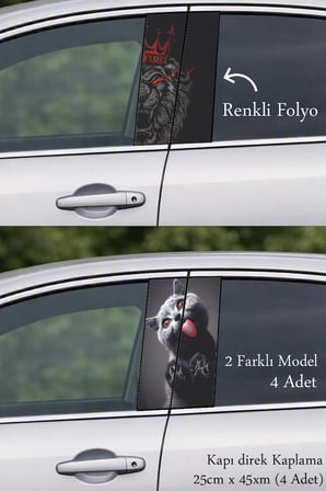 Şık Stil Kapı Direk Folyo Sticker Etiket
