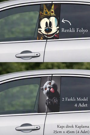 Araç Stilini Yenileyen Kapı Direk Folyo Sticker Etiket