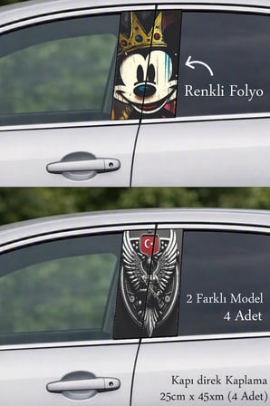 Araç Görünümünü Yenileyen Kapı Direk Folyo Sticker Etiket