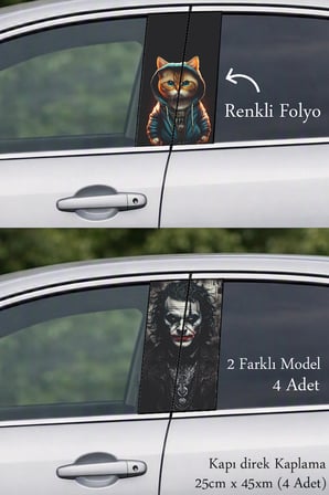 Özgün Karakter Kapı Direk Folyo Sticker Etiket