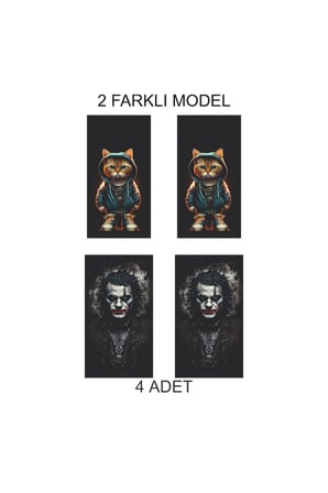 Özgün Karakter Kapı Direk Folyo Sticker Etiket