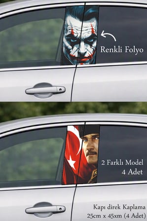 Araçta Farklı Stil Kapı Direk Folyo Sticker Etiket