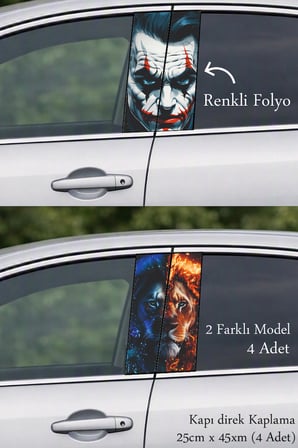 Aracınıza Özel Görsel Detay Kapı Direk Folyo Sticker Etiket