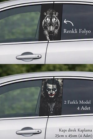 Aracınıza Uyumlu Modern Tasarım Kapı Direk Folyo Sticker Etiket