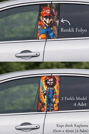 Şık Tasarım Seçeneği Kapı Direk Folyo Sticker Etiket