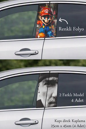 Modern Görünüm Seçeneği Kapı Direk Folyo Sticker Etiket