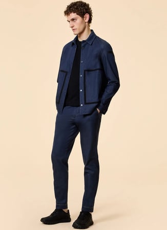 Roberto Ricci Designs Lacivert Erkek Gömlek Ceket Marina Overshirt Jkt