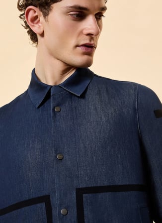 Roberto Ricci Designs Lacivert Erkek Gömlek Ceket Marina Overshirt Jkt
