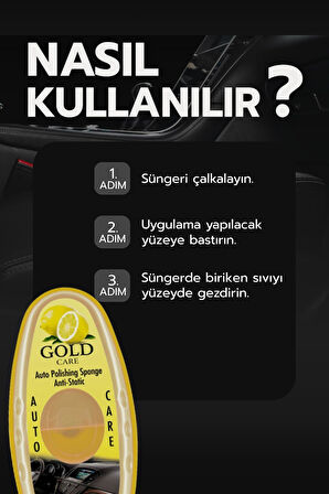 Limon Aromalı Oto Temizleme ve Parlatma Süngeri – Antistatik, Toz Tutmaz