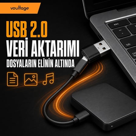 USB To Type-C Dönüştürücü/Çevirici, 3A Hızlı Şarj ve Veri Aktarımı, Otg, Mini Boy Siyah, İphone ve Dizüstü Bilgisayar Uyumlu Carplay, Android Auto Uyumlu