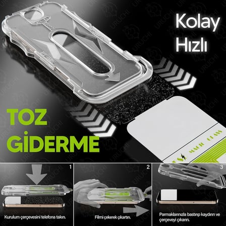 Epro iPhone 17 Pro Max ile Uyumlu Ekran Koruyucu, Ahize Korumalı Toz Önleyici Tam Kaplama, Hizalama Aparatlı Kolay Kurulum, Toz Bırakmayan Uygulama, Darbelere Karşı Ekstra Güçlü Cam