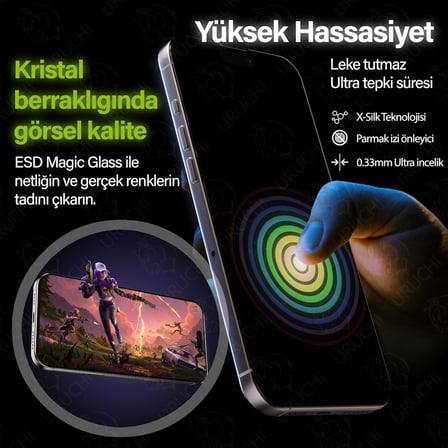 Epro iPhone 17 Pro Max ile Uyumlu Ekran Koruyucu, Ahize Korumalı Toz Önleyici Tam Kaplama, Hizalama Aparatlı Kolay Kurulum, Toz Bırakmayan Uygulama, Darbelere Karşı Ekstra Güçlü Cam