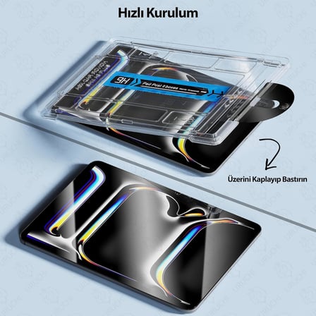 Tablet ile Uyumlu Ekran Koruyucu, Hizalama Aparatlı Kolay Kurulum, HD Şeffaf Temperli Cam, 9H Dayanıklı, Hassas Dokunmatik (1, iPad 11" (A16) 2025 / iPad 10. Nesil 10.9" 2022)